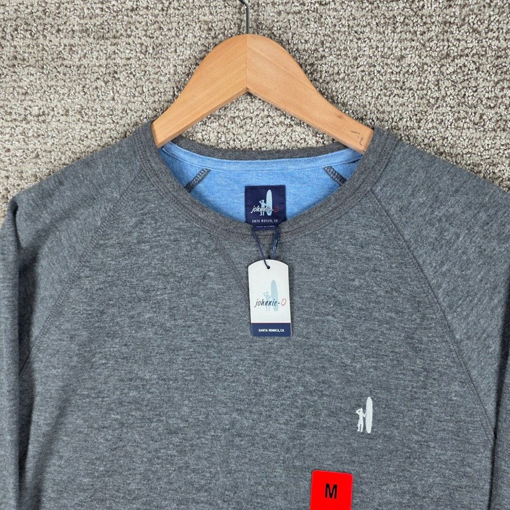 johnnie-O Mens Scholes Crewneck Sweatshirt Charcoal Gray Size Medium NWT New